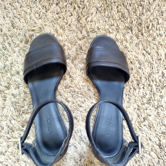 Vince Raine Leather City Sandal Black Sz 8,5 - Picture 5 of 7